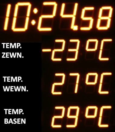 ESK100BP-3T Tablica Basenowa Zegar Temperatury
